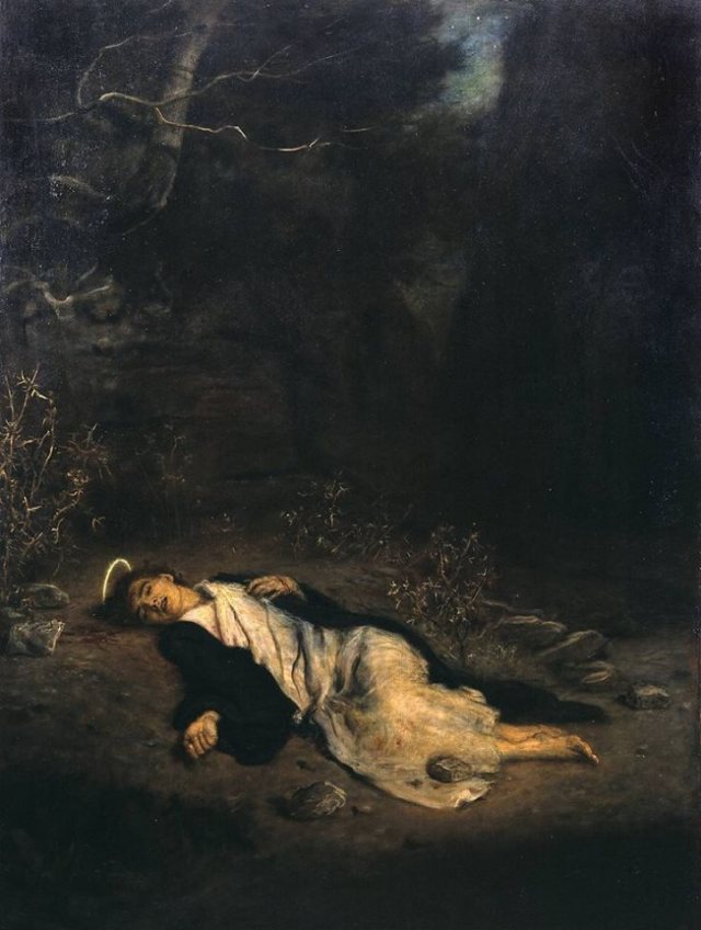  Millais -- "Saint Stephen" - the first martyr of Christianity - he was stoned to death. 26th